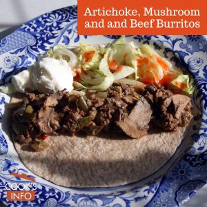 Artichoke, Mushroom and and Beef Burritos