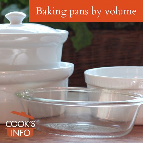 Baking pans by volume