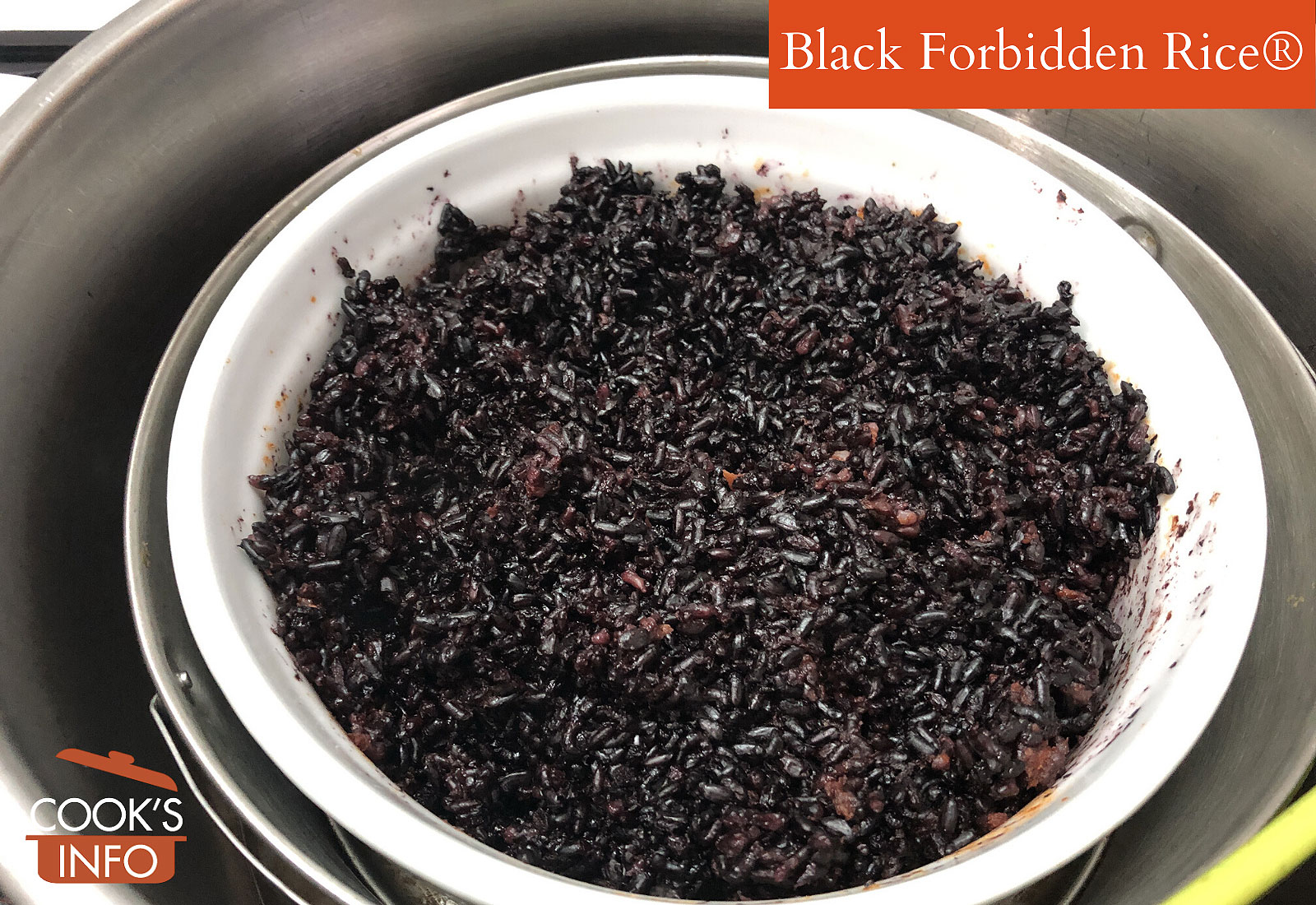 Steamed black forbidden rice
