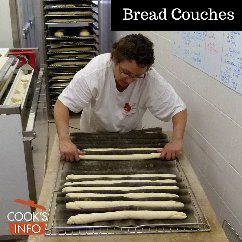 Baker working with a bread couche