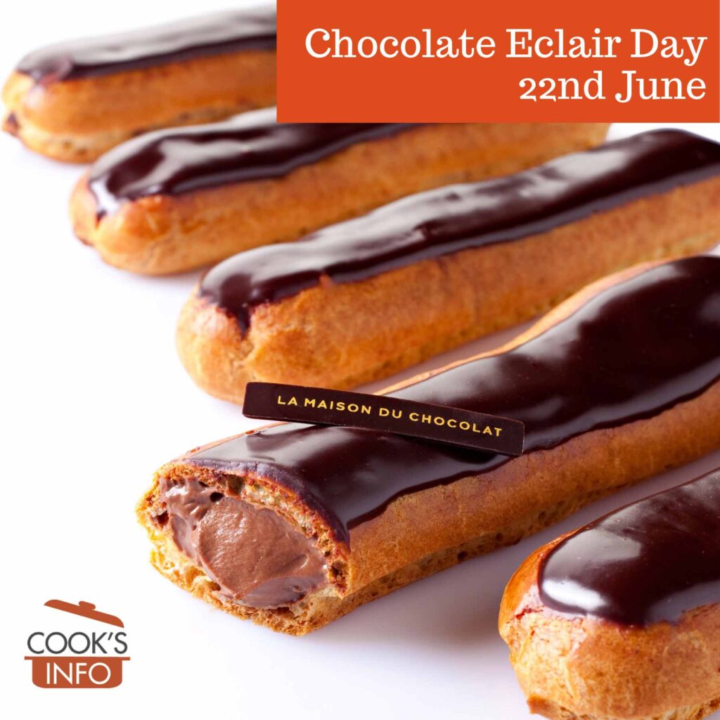 Chocolate eclairs with chocolate cream filling