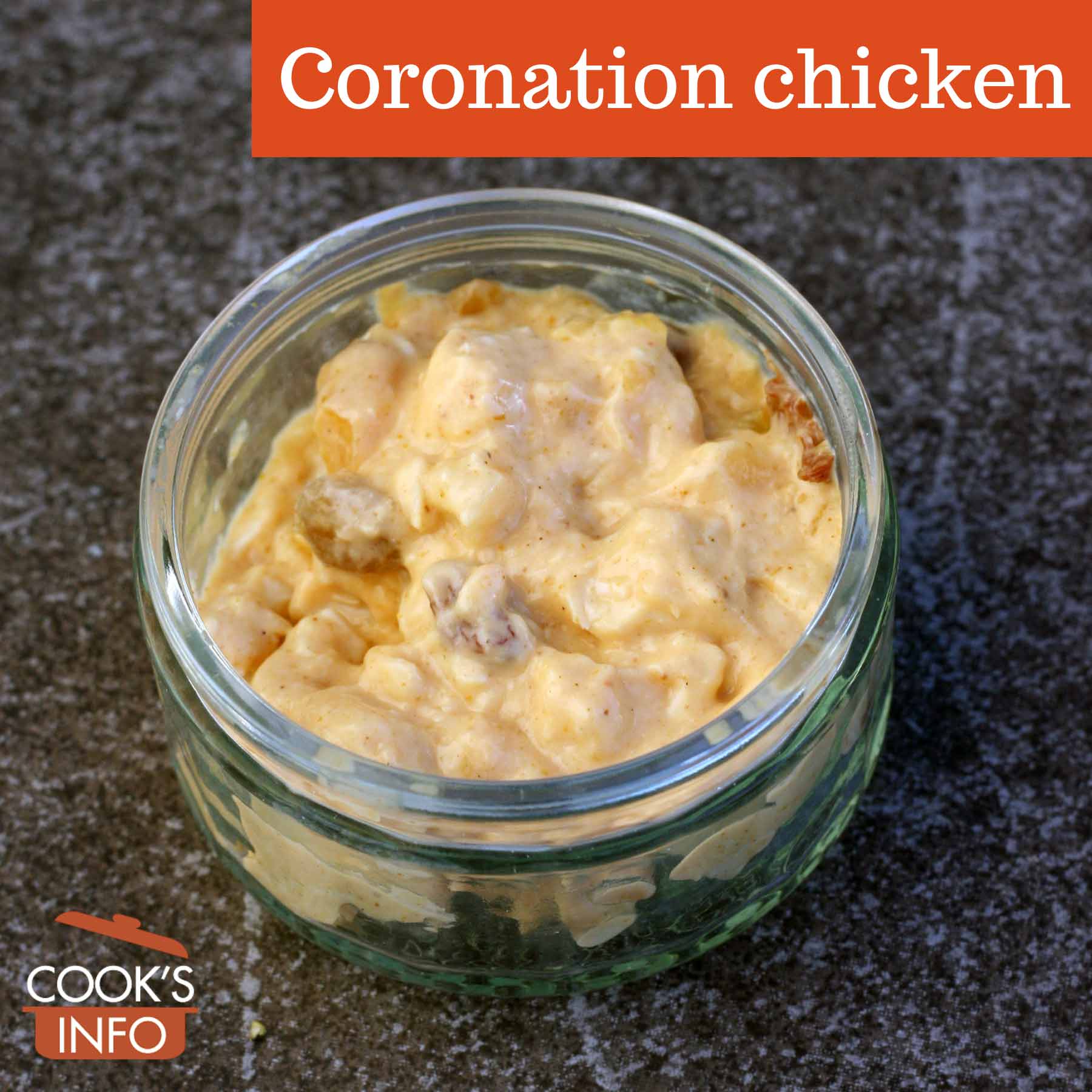 Coronation chicken in dish