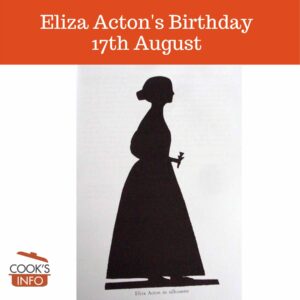 Eliza Acton silhouette (17 April 1799 – 13 February 1859)