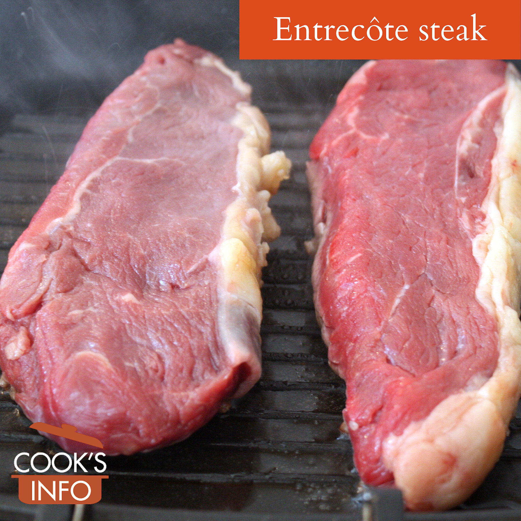 Entrecote on grill