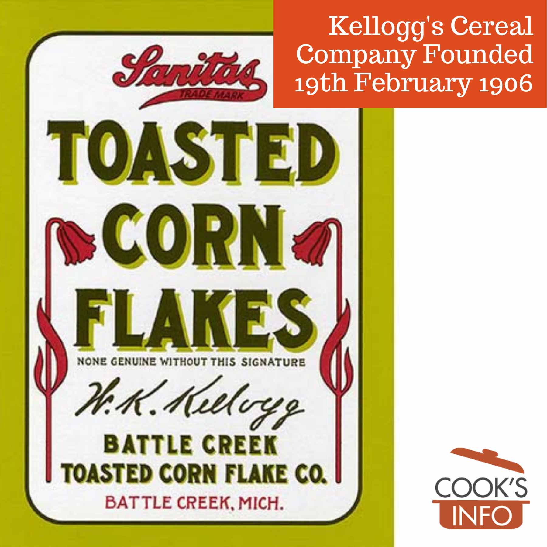 Original 1906 Kellogg's Corn Flakes box