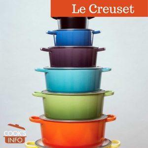 Stack of le creuset casseroles