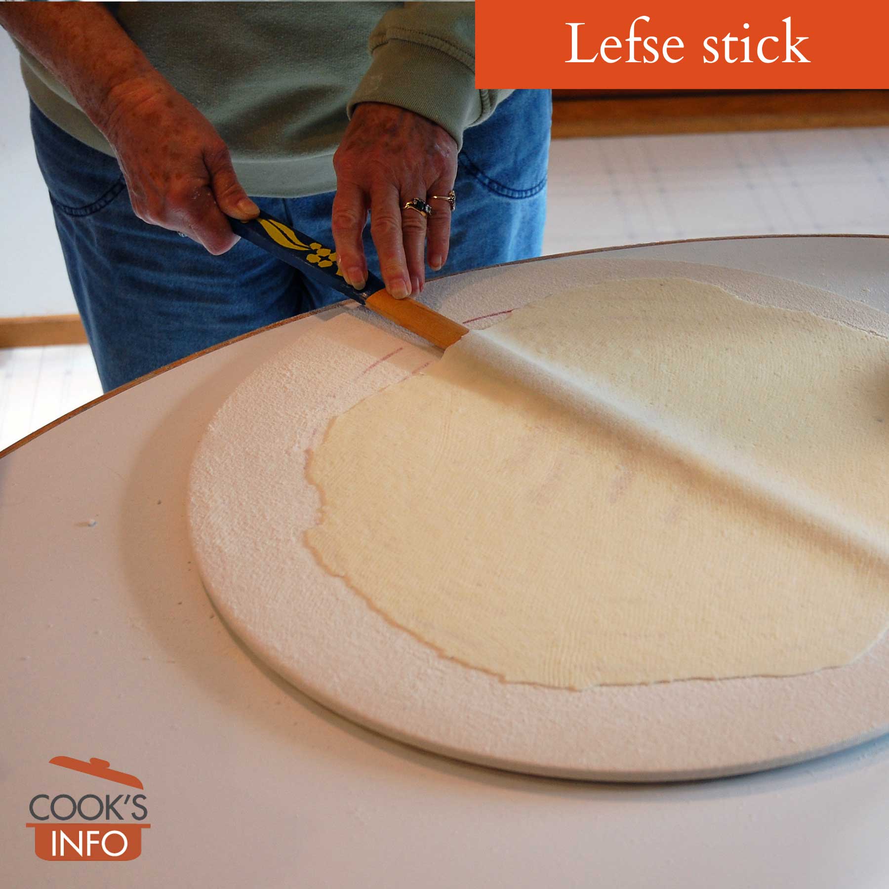 Lefse stick in action