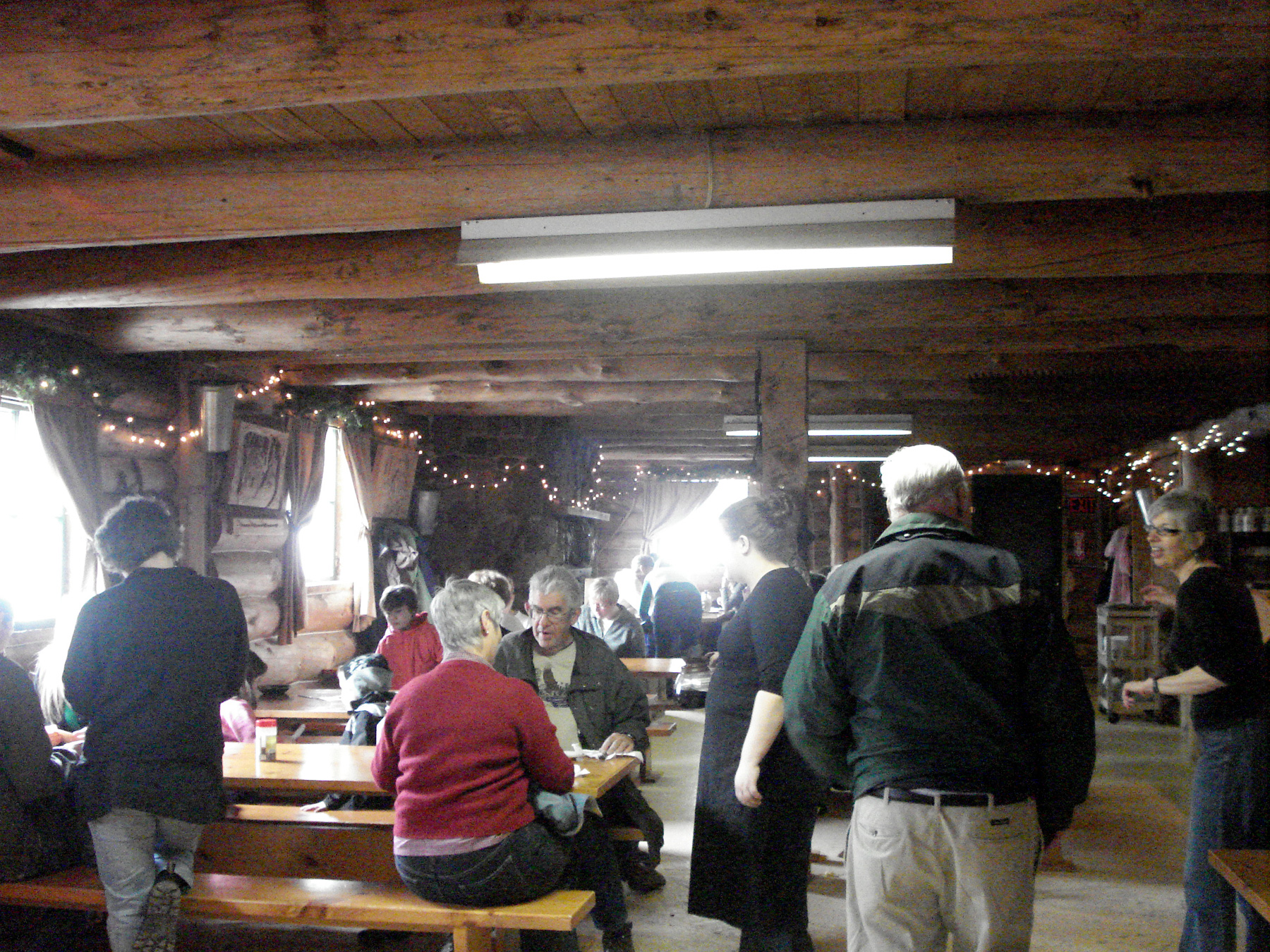 Interior of maple syrup cabin