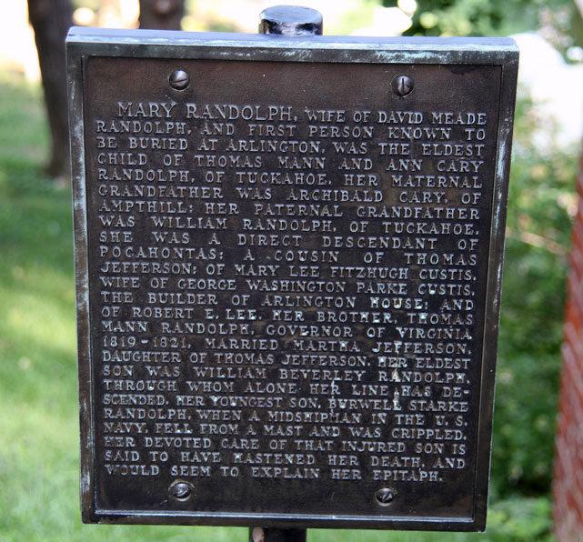 Mary Randolph grave marker