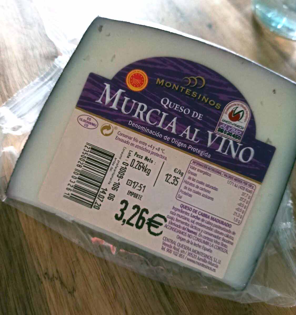 Murcia al Vino Cheese label