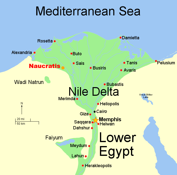 map showing Naucratis