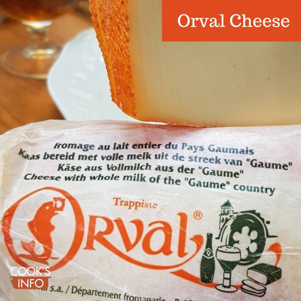 Orval cheese with packaging