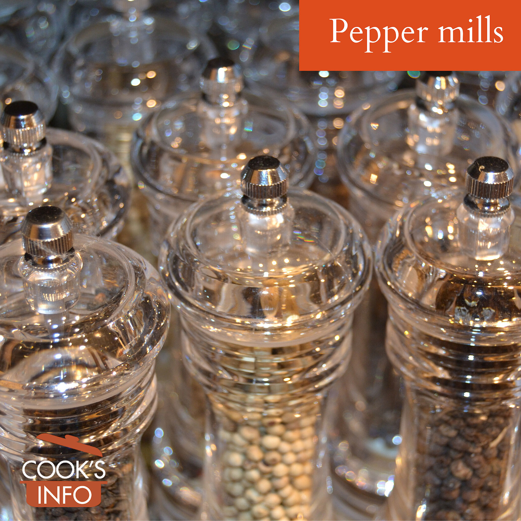 Acrylic pepper mills