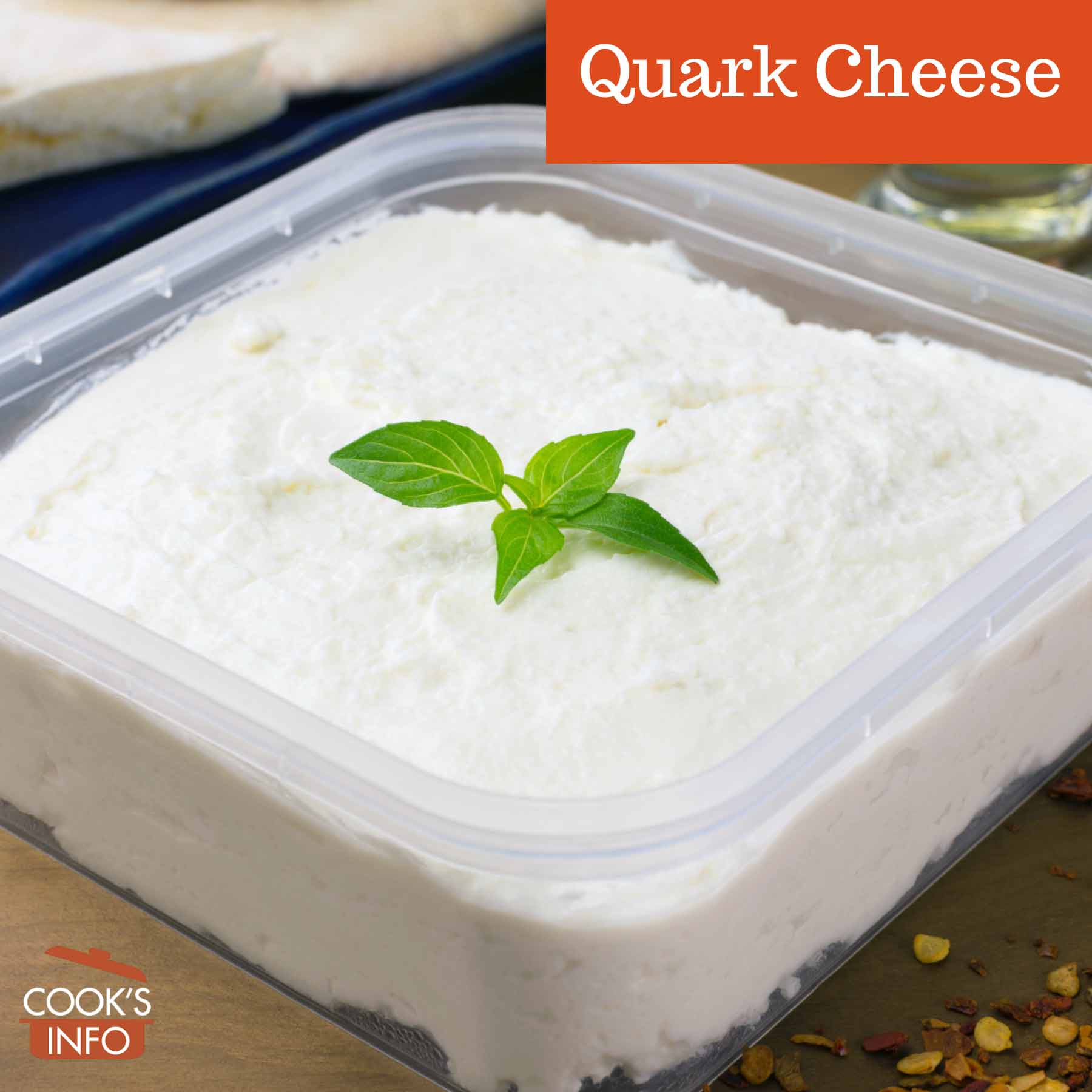 Quark cheese in plastic tub