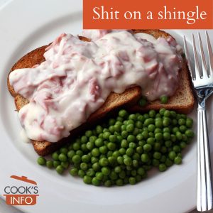 Shit on a shingle on a plate