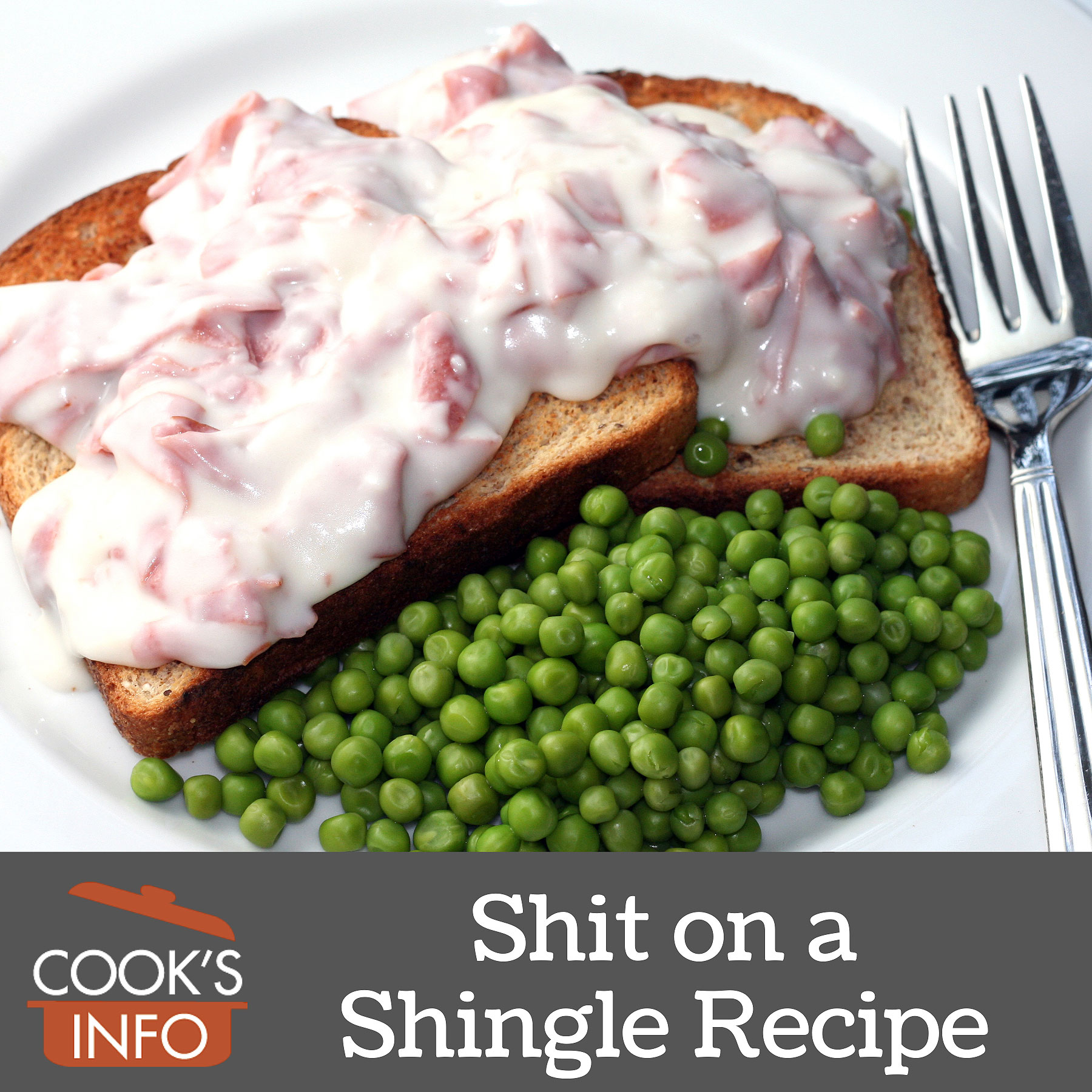 Shit on a shingle with peas