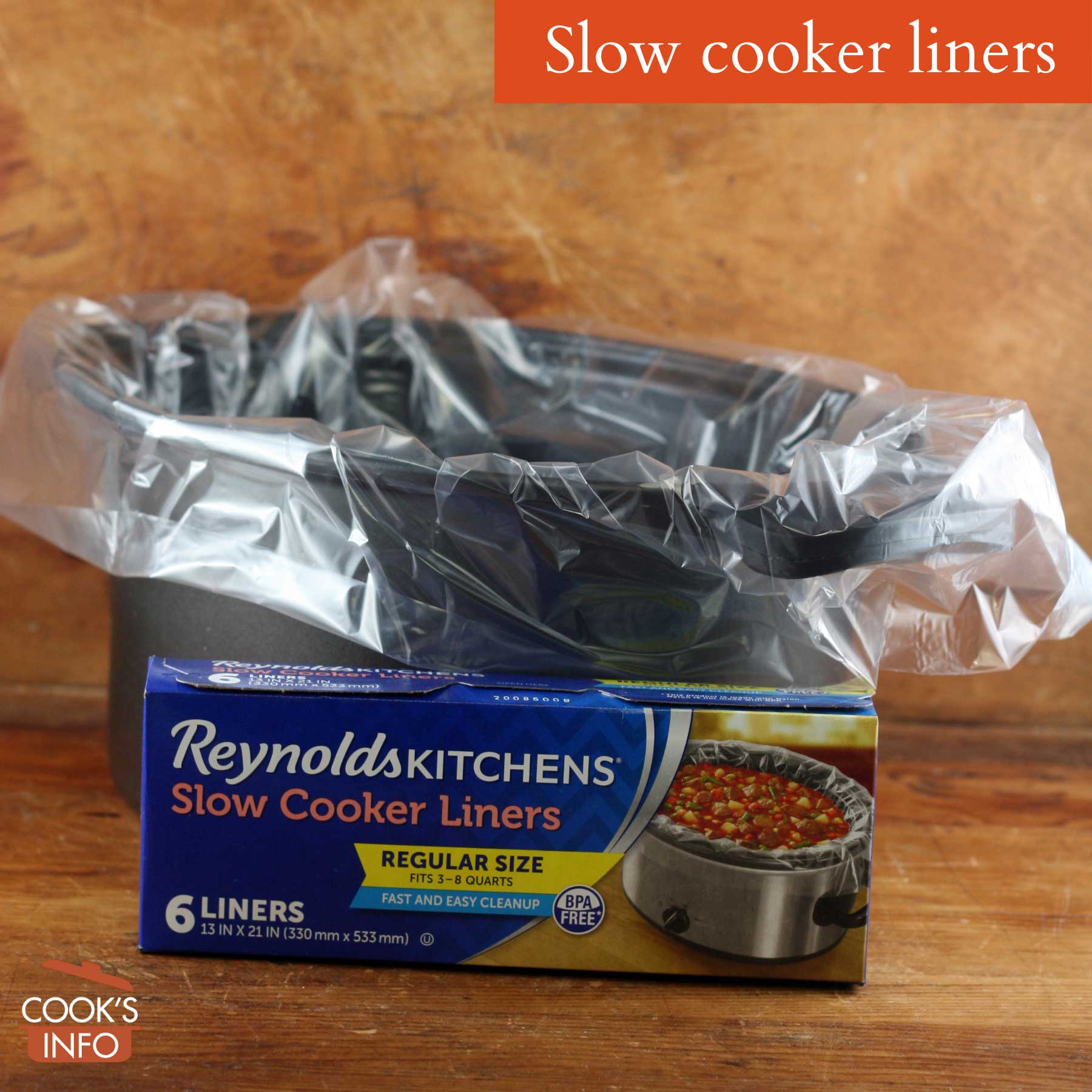 Reynolds Wrap Slow Cooker Liner, Fits 3-8 Quarts, Regular Size