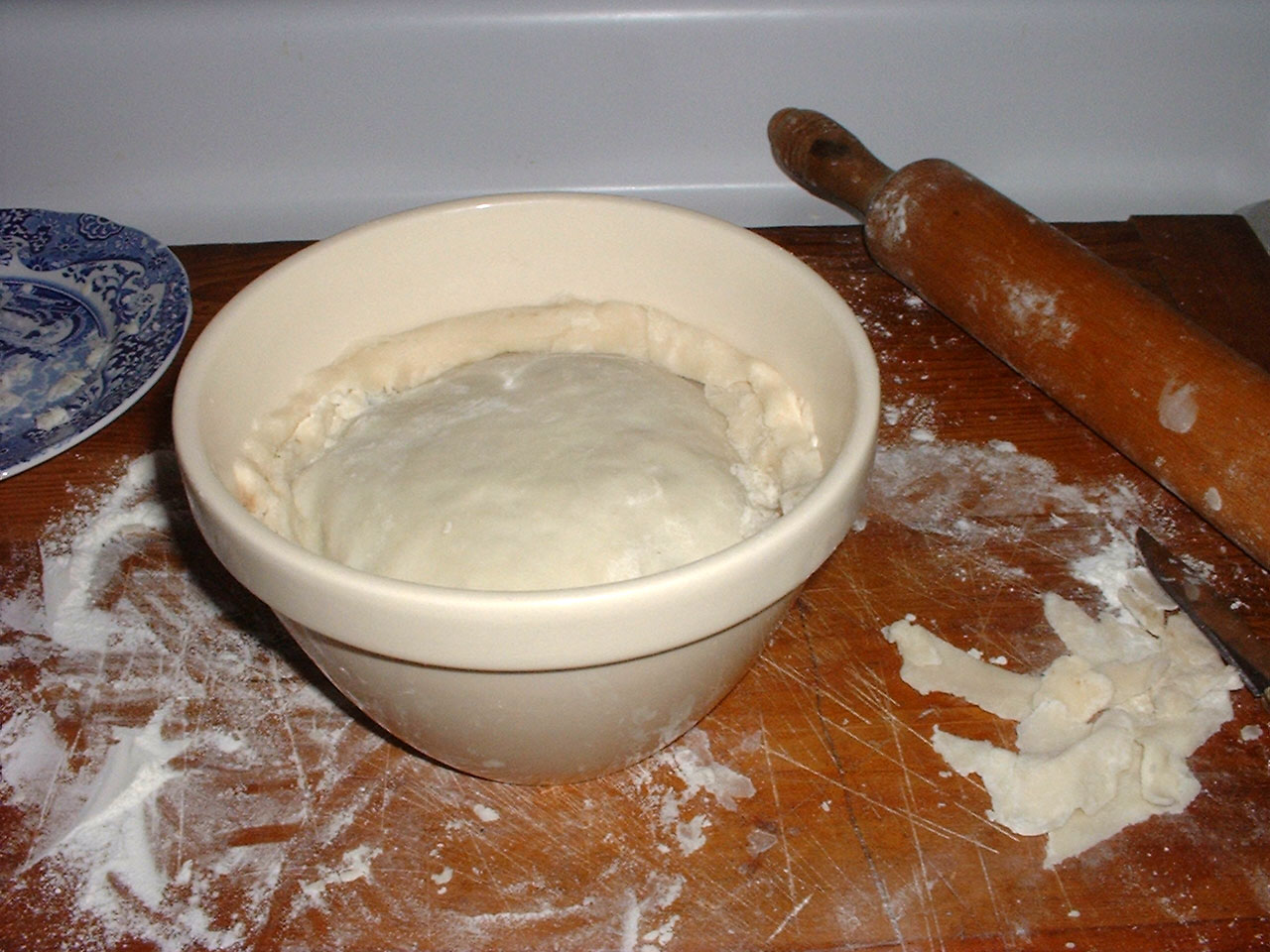 Putting top crust on