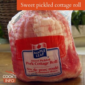 Sweet pickled cottage roll in packaging