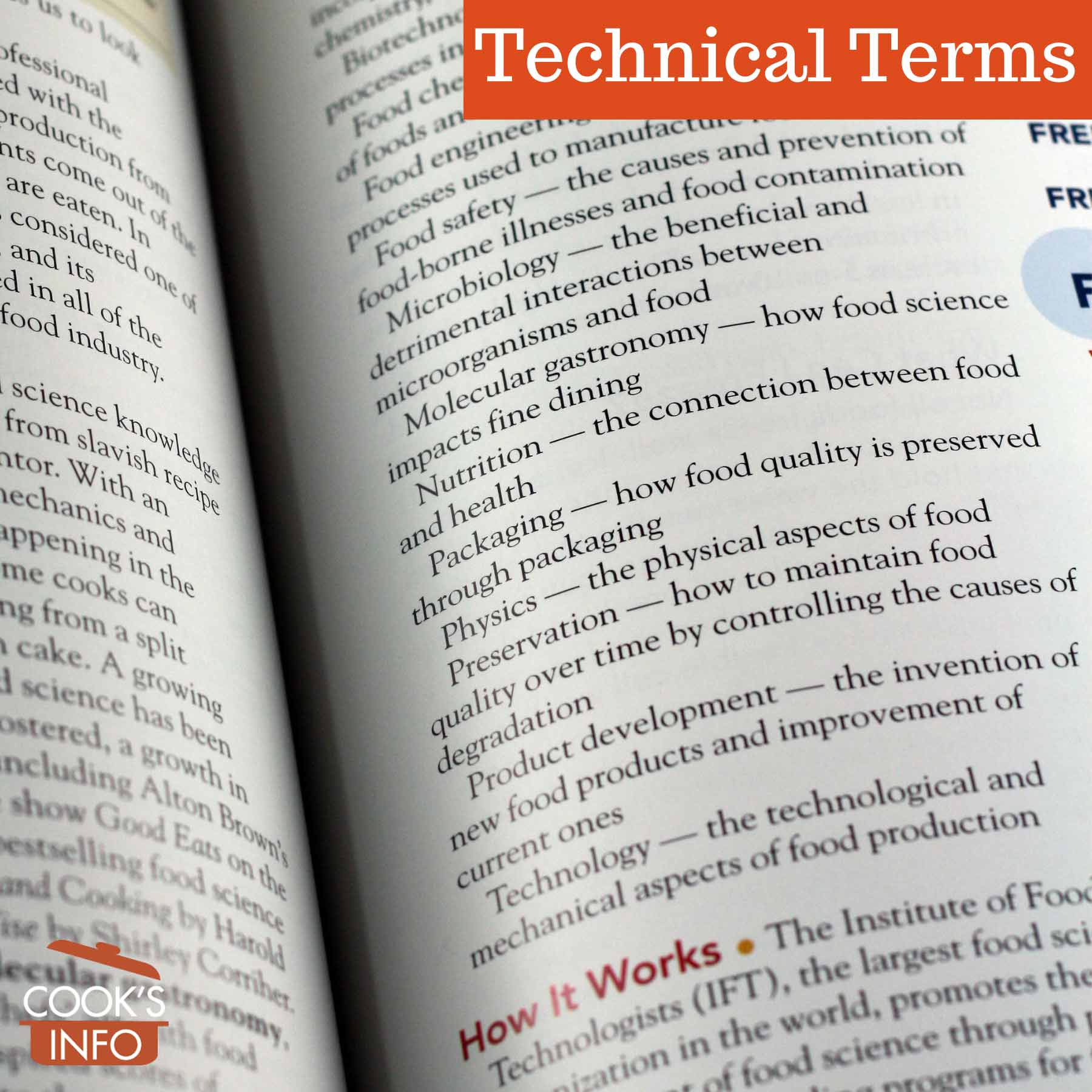 Technical food terms (from the Science of Good Food.)