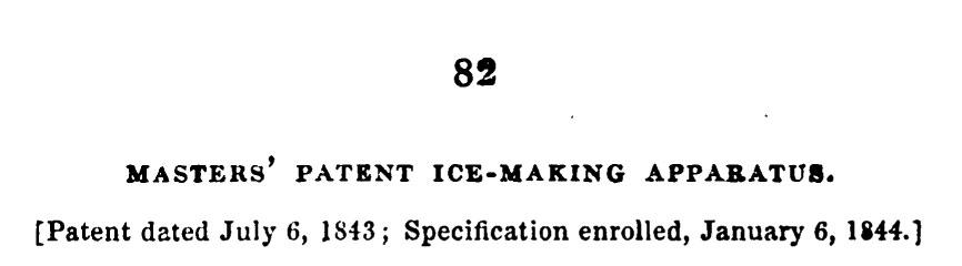 Thomas Masters Ice Cream Patent