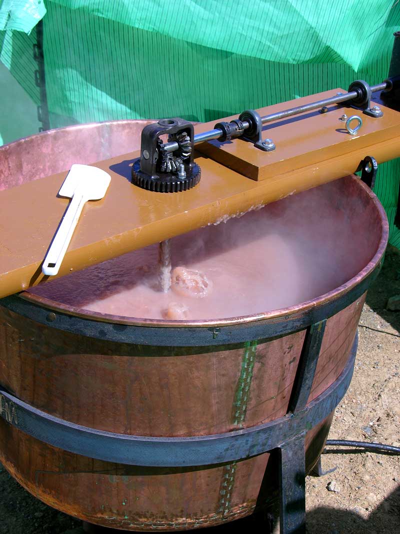 Apple butter being made in a large vat