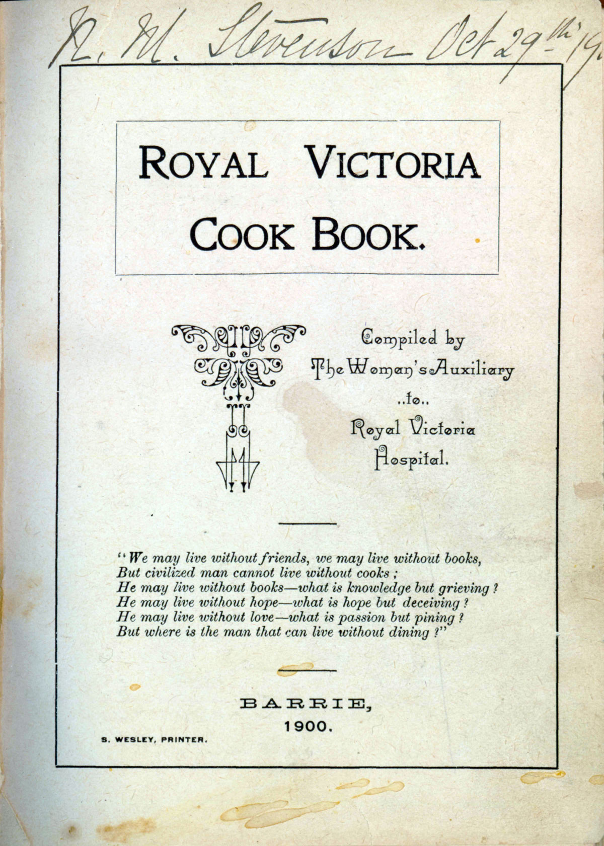 Royal Victoria Cook Book