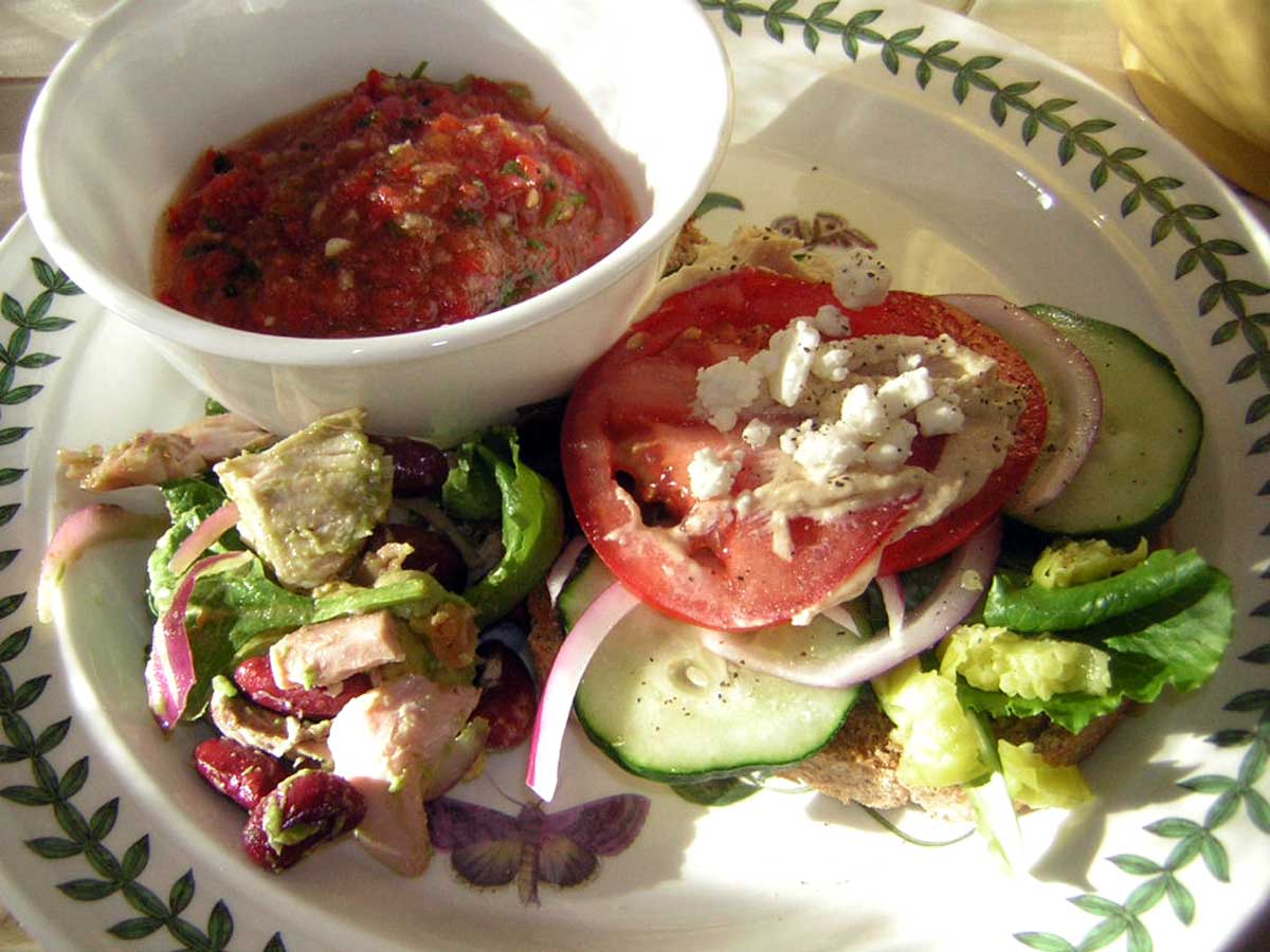 Gazpacho with salad