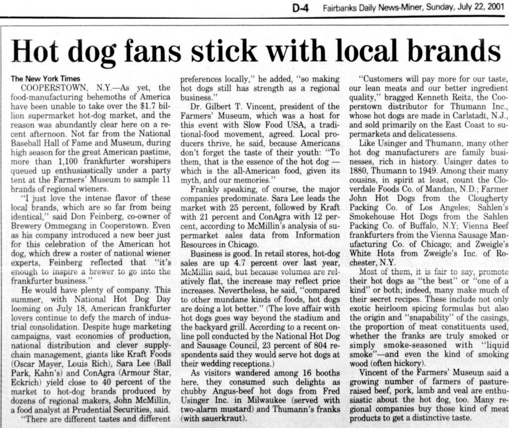 Hot dog fans stick with local brands