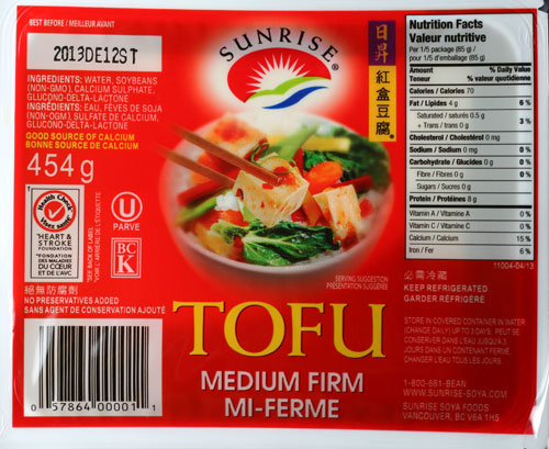 Packaged Medium-Firm Tofu