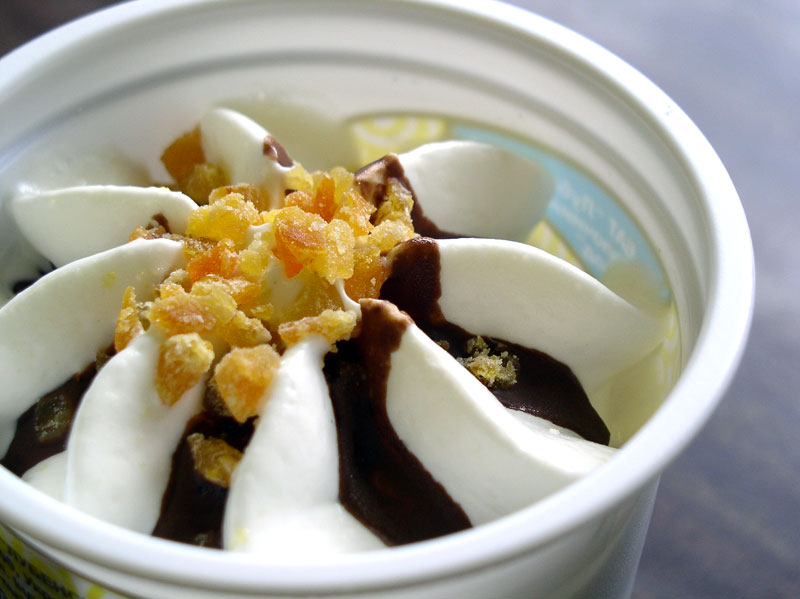 Soft ice cream sundae